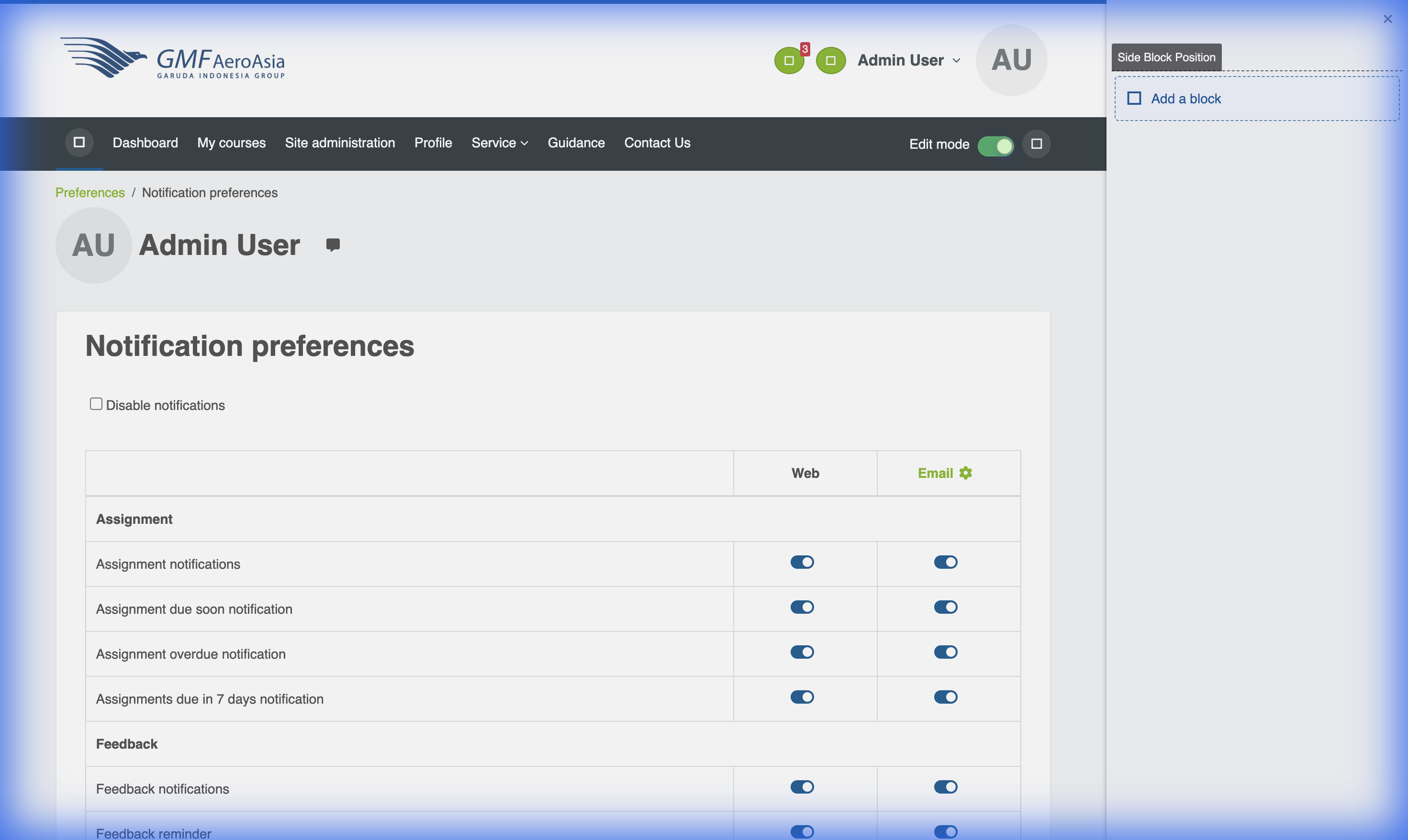 Notification Preferences untuk Reminder